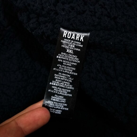 NEW Roark Axeman Sherpa Wool Military Chore Jacket Barn Coat XXL Navy Gorpcore - Picture 9 of 10